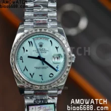 Custom Made Rolex DayDate 228236 40mm Best Edition Moissanite Bezel Deep Crystal 183g