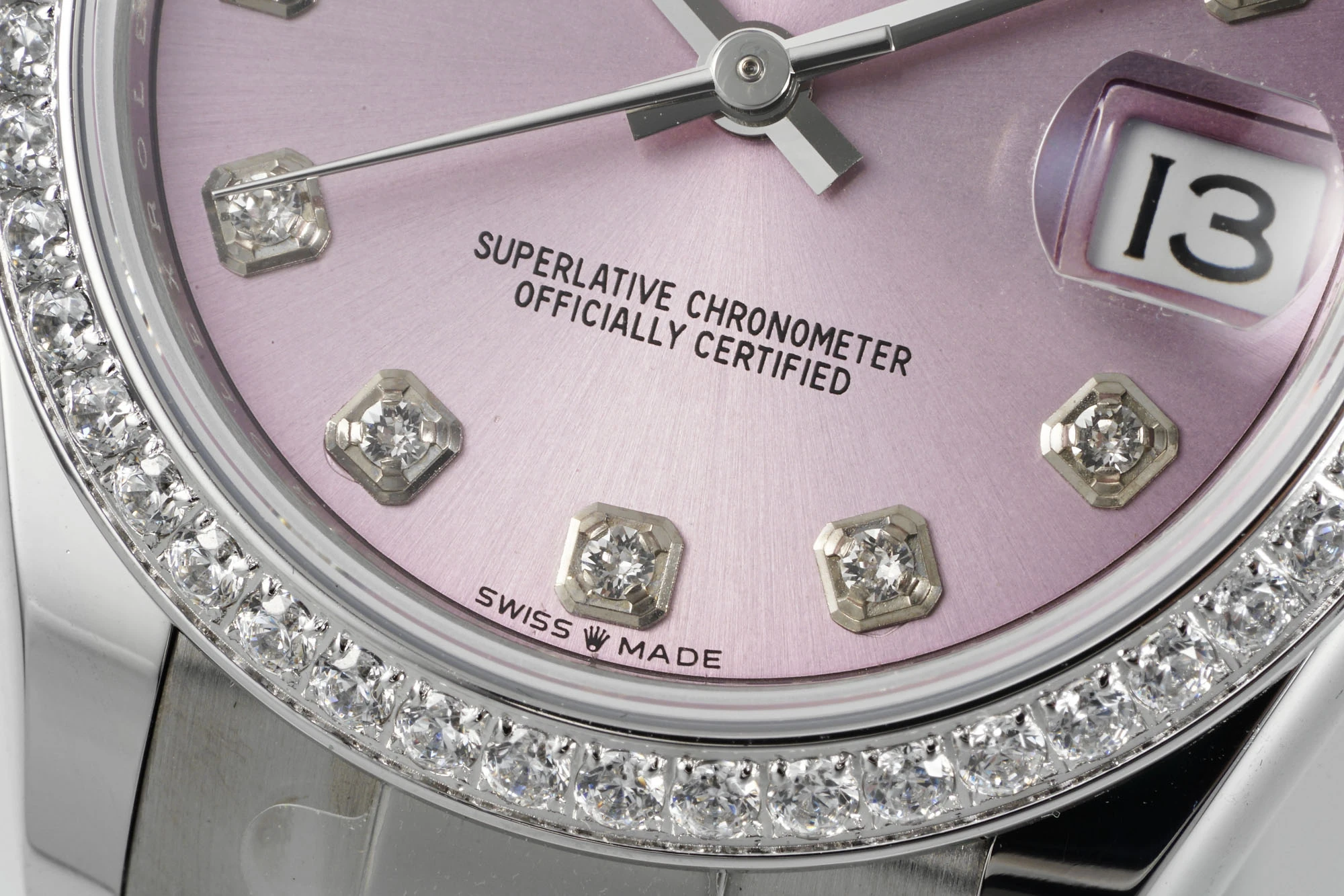 Rolex DateJust 31 278384 ARF 1:1 Best Edition 904L Steel Pink Diamond Dial Diamond bezel on SS Oyster Bracelet 20 81522f7055f6316 AMO Watch