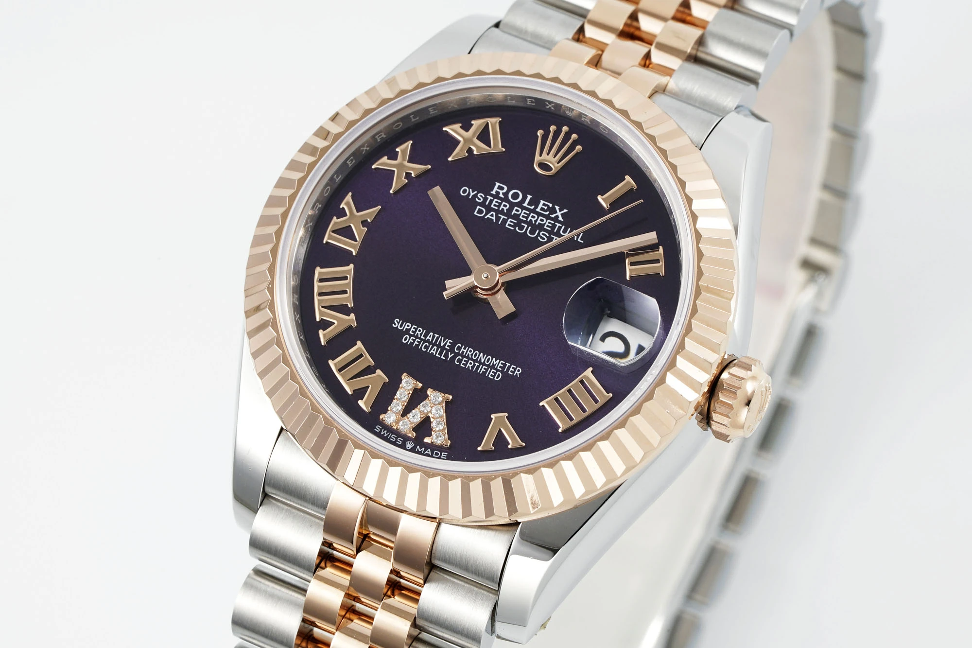 Rolex DateJust 31 278271 ARF 1:1 Best Edition 904L Steel Purple Roman Dial on SS/RG Jubilee Bracelet 23 818aa7f50111b20 AMO Watch