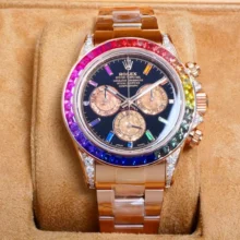 Rolex Daytona RG 116595 RX Factory 1:1 Best Edition Black Rainbow Dial on RG Bracelet DD4130 (Weighted)207g