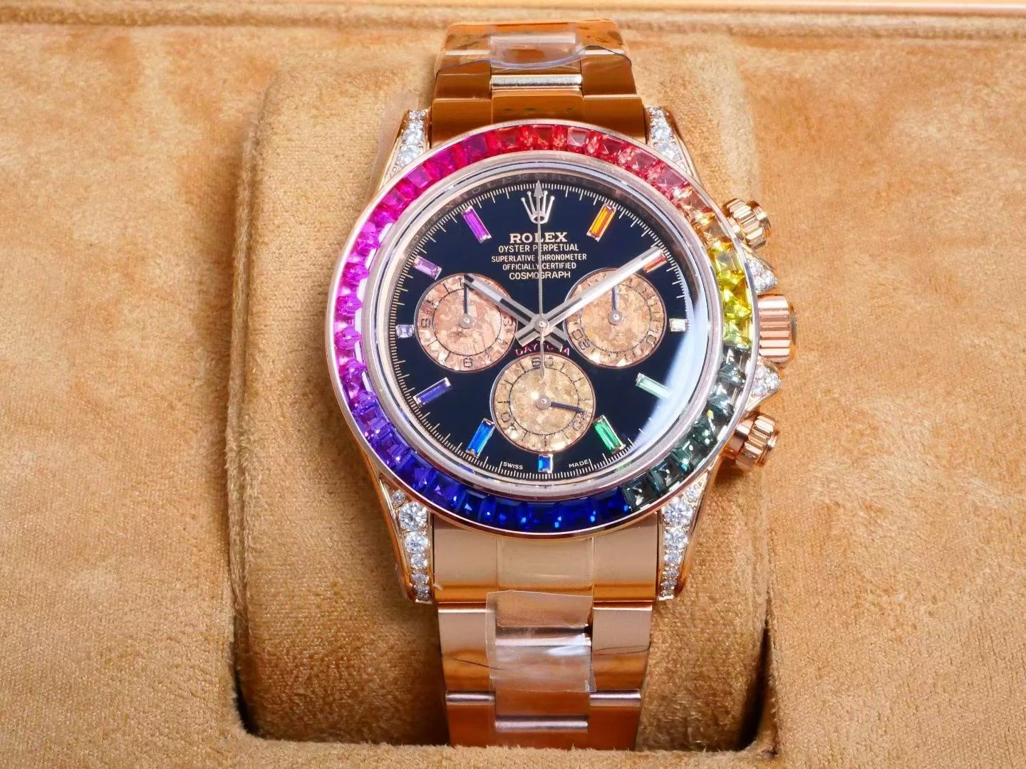 Rolex Daytona RG 116595 RX Factory 1:1 Best Edition Black Rainbow Dial on RG Bracelet DD4130 (Weighted)207g 20 82e56a58e845b3e AMO Watch