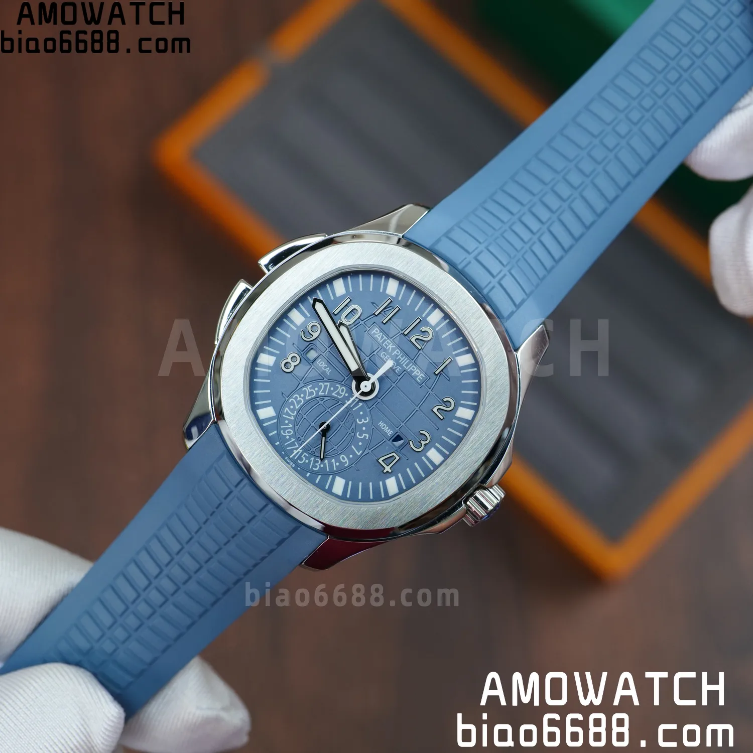 PP Aquanaut 5164G SS ZF 1:1 Best Edition Blue Dial on Blue Rubber Strap A324 64 83e36fdf524dc11 AMO Watch