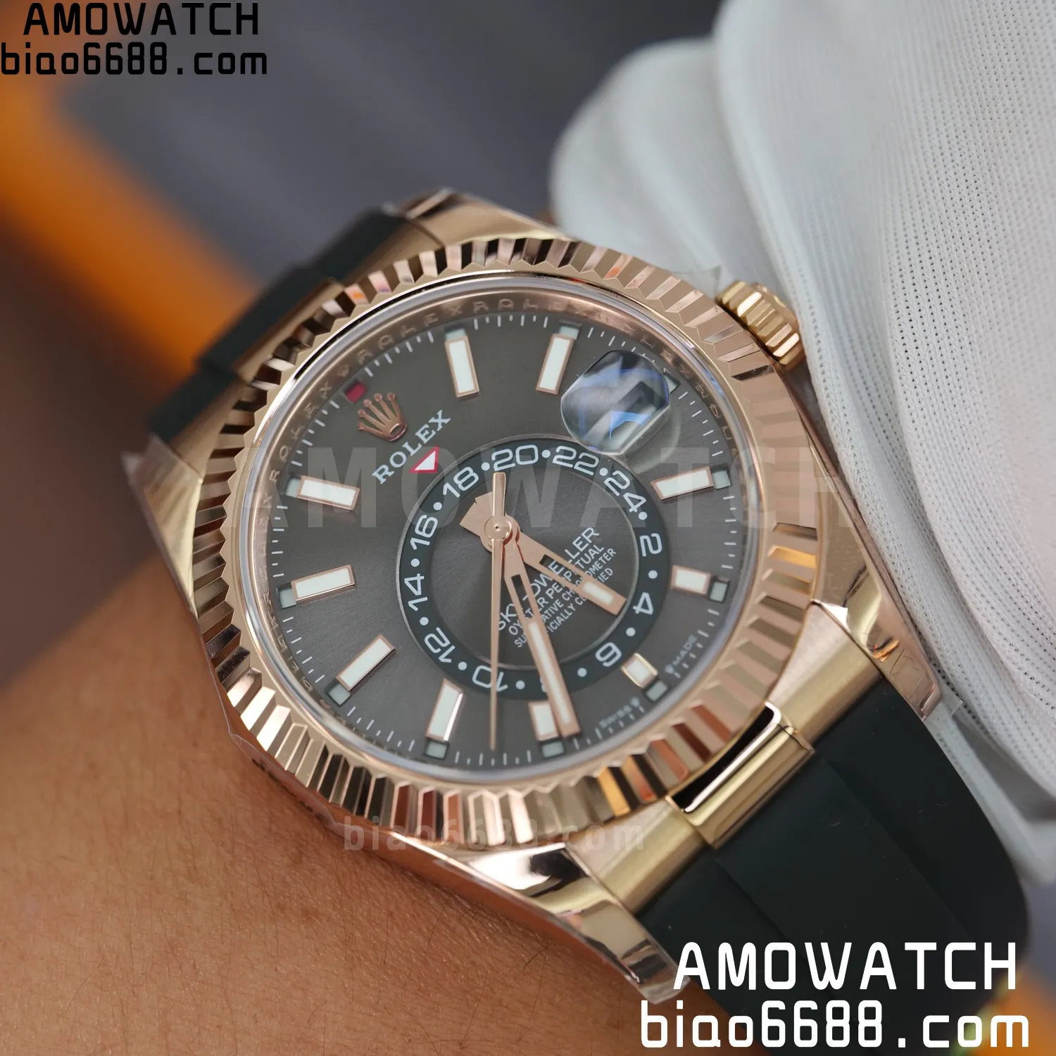 Rolex Sky-Dweller 336238 YG ZF 1:1 Best Edition Mint Gray Dial Asian 2824(Gain Weight)187g 75 84428dc144c949a AMO Watch