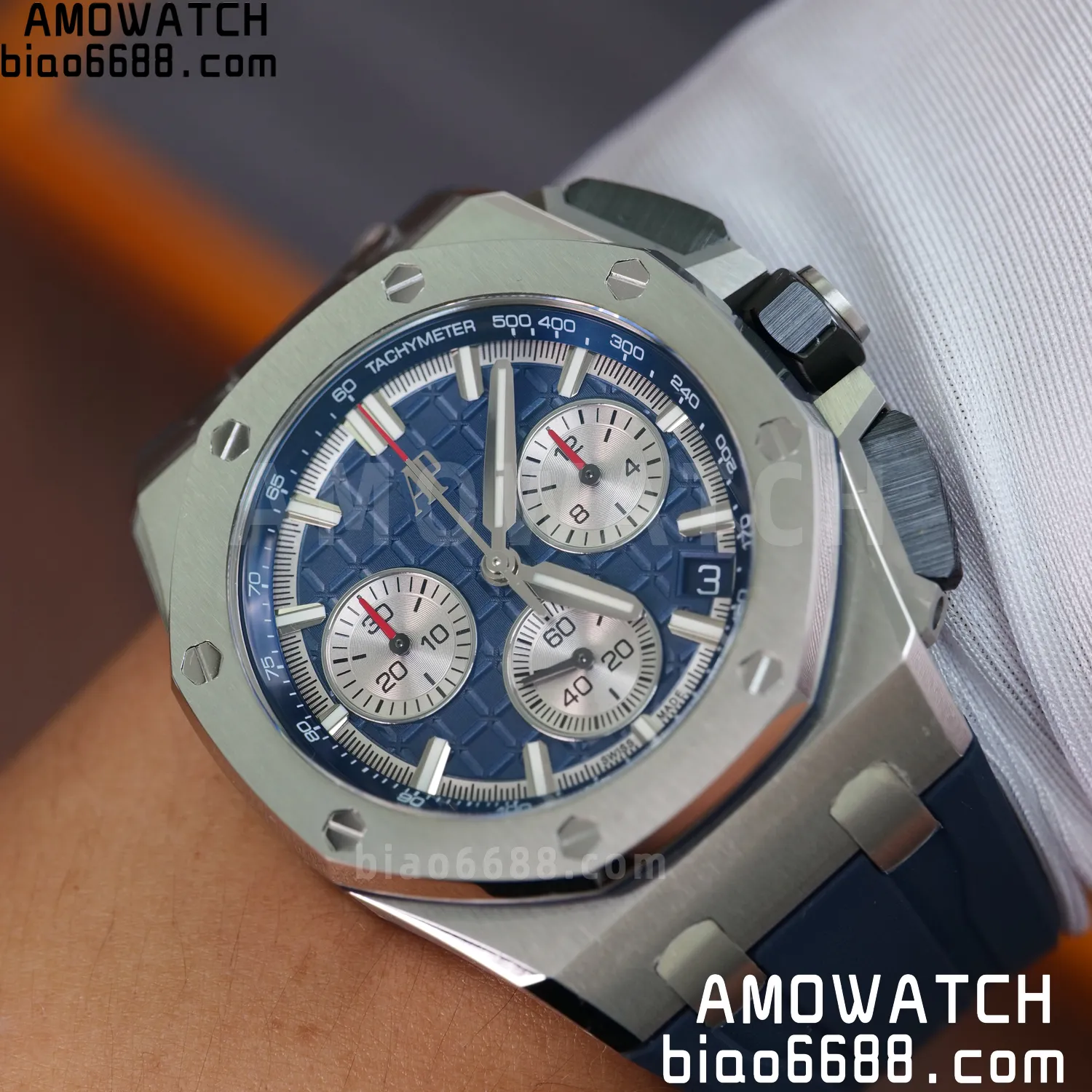 AP Royal Oak Offshore 43mm 26420 SS APSF 1:1 Best Edition Blue Dial on Rubber Strap Super Clone 4401 V2 (Free Sprung) 79 882b0524eb0d0e1 AMO Watch