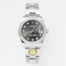 Rolex DateJust 31 278384 ARF 1:1 Best Edition 904L Steel Grey Diamond Dial Diamond bezel on SS Oyster Bracelet