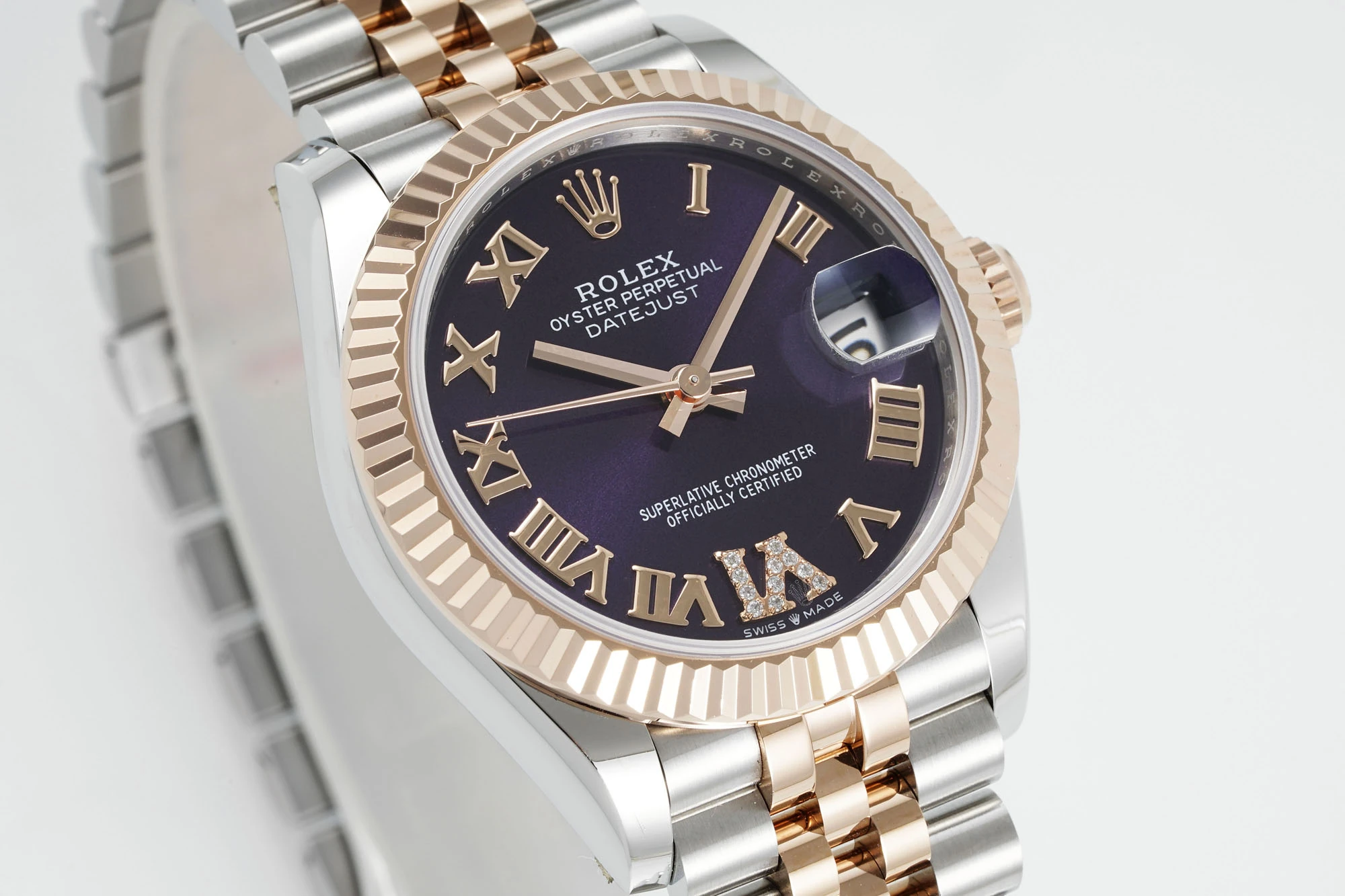 Rolex DateJust 31 278271 ARF 1:1 Best Edition 904L Steel Purple Roman Dial on SS/RG Jubilee Bracelet 22 8902262d40818af AMO Watch