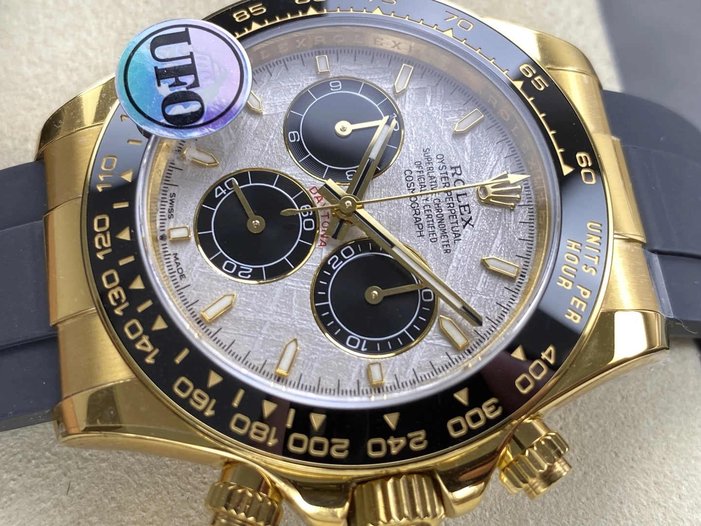 Rolex Daytona 126518 YG UFO 1:1 Best Edition Meteorite Stick Dial on Oysterflex Strap UF4131 (Free Sprung) 35 8a6cabaabaf21c3 AMO Watch