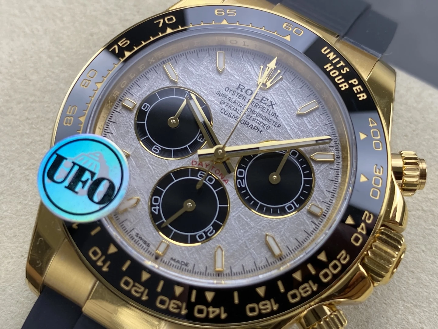 Rolex Daytona 126518 YG UFO 1:1 Best Edition Meteorite Stick Dial on Oysterflex Strap UF4131 (Free Sprung) 34 8df104b6a298343 AMO Watch