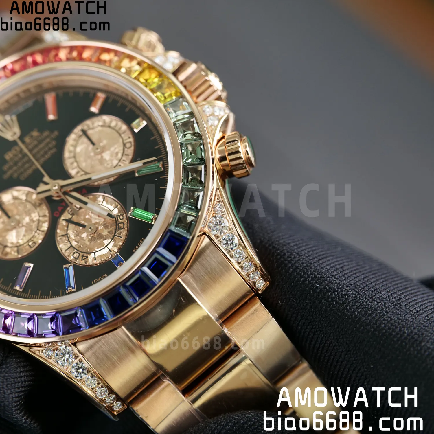 Rolex Daytona RG 116595 RX Factory 1:1 Best Edition Black Rainbow Dial on RG Bracelet DD4130 (Weighted)207g 81 8e4d0d5dfbfa946 阿默表行AmoWatch