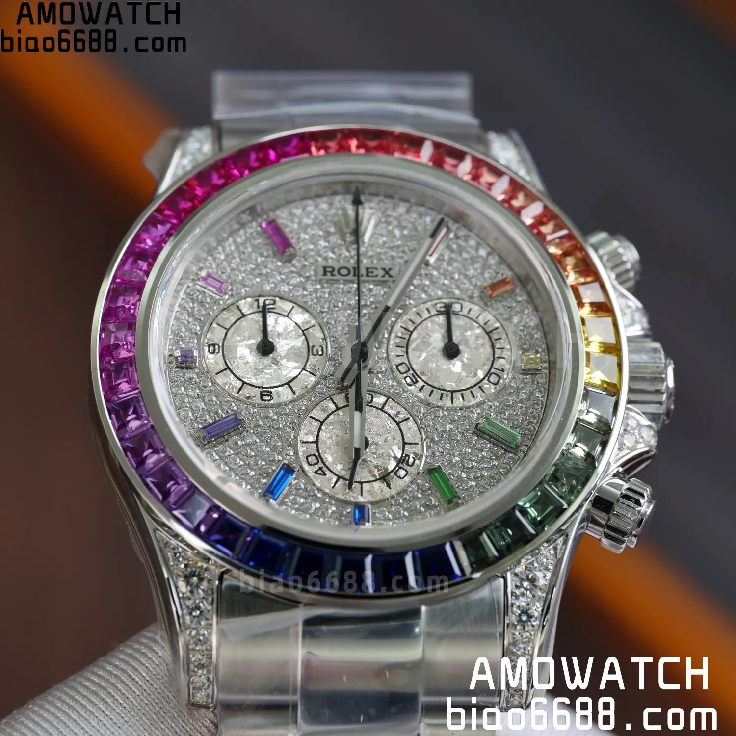 Rolex Daytona RX Factory 1:1 Best Edition Diamond Dial Dial on SS Bracelet DD4130 (Weighted)207g 86 8eab0c690c543ce AMO Watch
