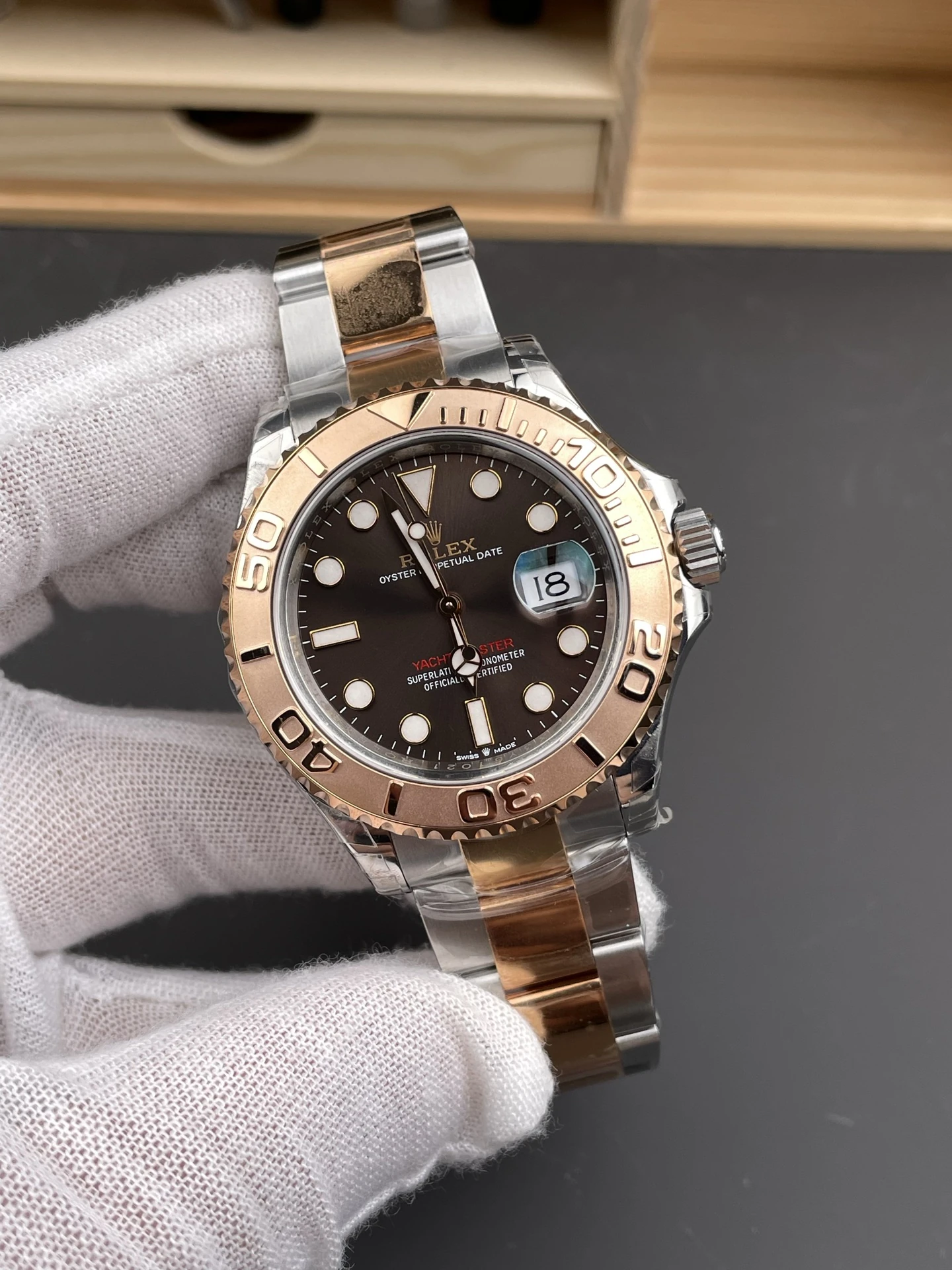 Rolex Yacht-Master 126621 SS/RG VSF 1:1 Best Edition 904L Steel Brown Dial on SS/RG Bracelet DD3235 21 8f835de011b00e9 AMO Watch