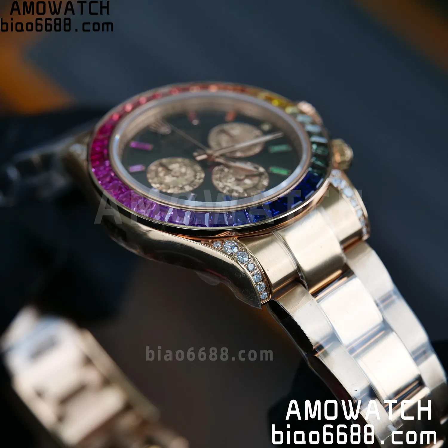 Rolex Daytona RG 116595 RX Factory 1:1 Best Edition Black Rainbow Dial on RG Bracelet DD4130 (Weighted)207g 69 900de805b51709b 阿默表行AmoWatch