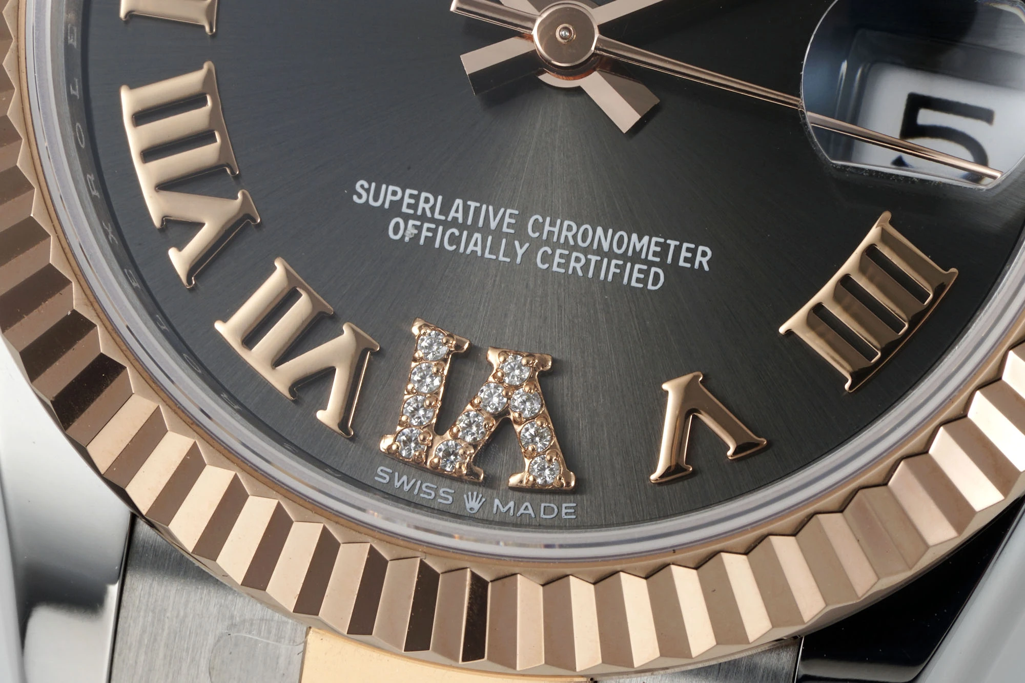 Rolex DateJust 31 278271 ARF 1:1 Best Edition 904L Steel Grey Roman Diamonds Dial on SS/RG Oyster Bracelet 20 91ad787bad8b1d5 AMO Watch