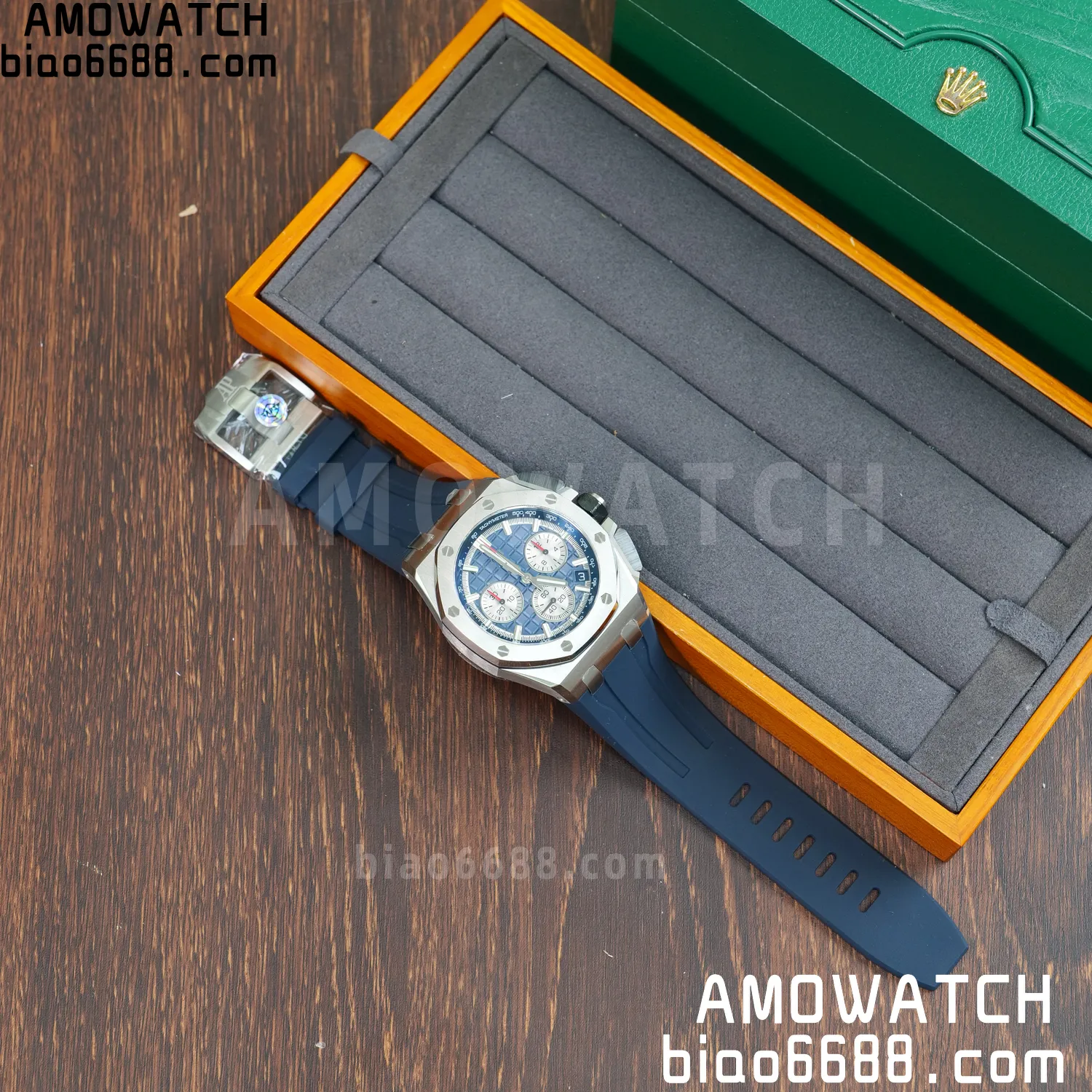 AP Royal Oak Offshore 43mm 26420 SS APSF 1:1 Best Edition Blue Dial on Rubber Strap Super Clone 4401 V2 (Free Sprung) 55 949d22b20ea84b1 AMO Watch