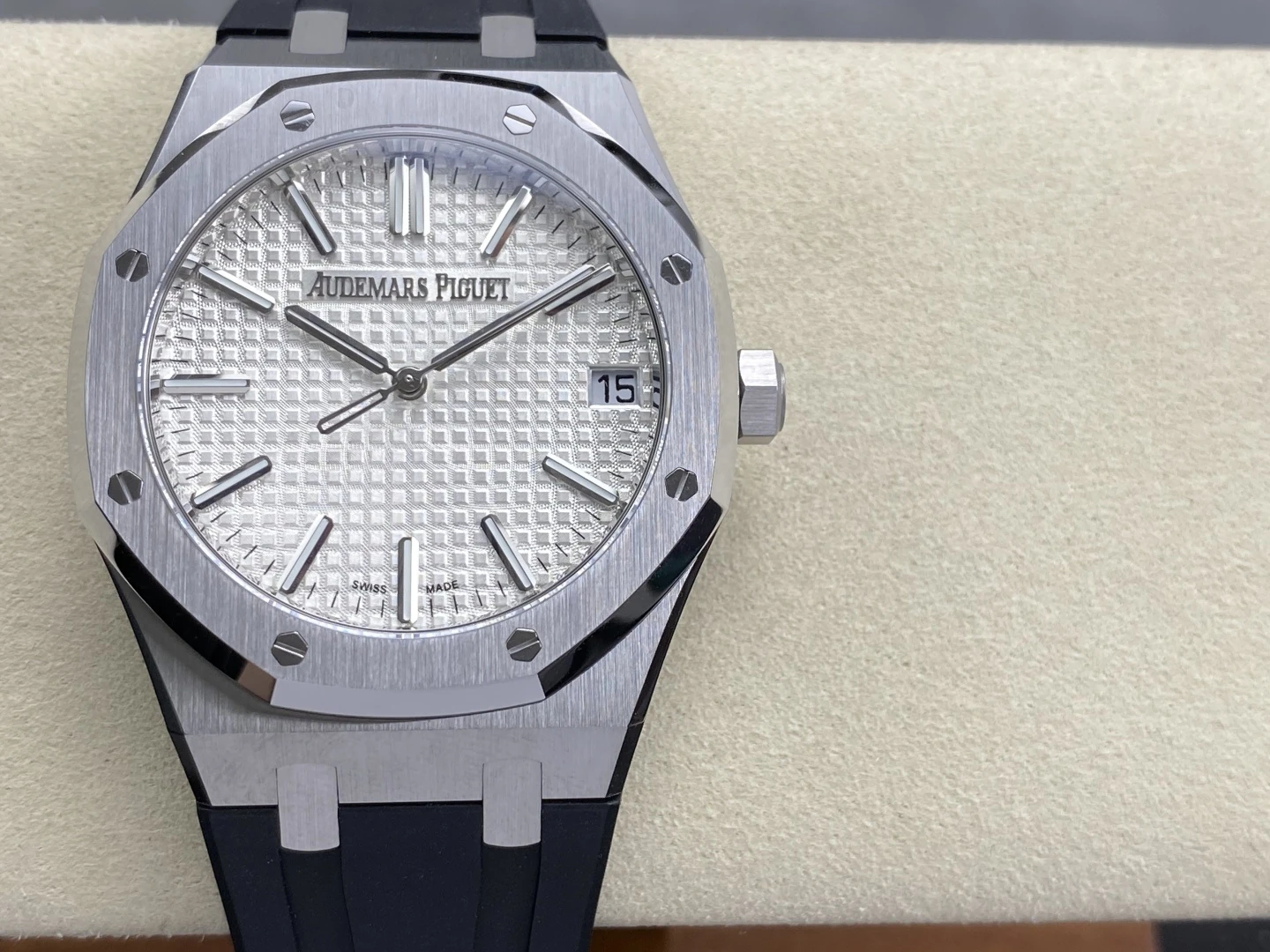 AP Royal Oak 41mm 15510ST SS DDF 1:1 Best Edition White Dial on Black Rubber Strap SA4302 Super Clone 27 956eae5010d6bb3 AMO Watch