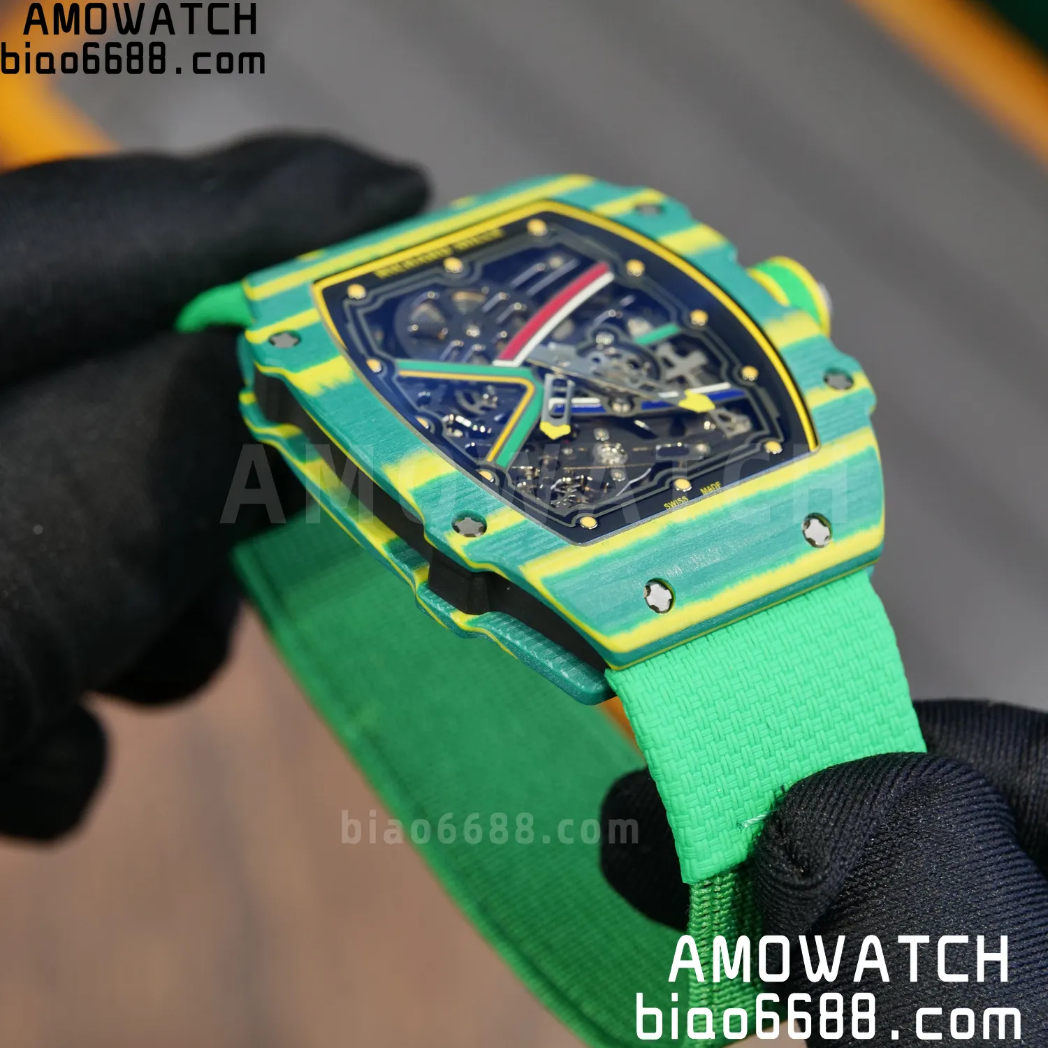 RICHARD MILLE RM67-02 Green NTPT AVF Best Edition Wayde van Niekerk on Green Nylon strap CRMA7 Clone 81 994463abd93051d AMO Watch