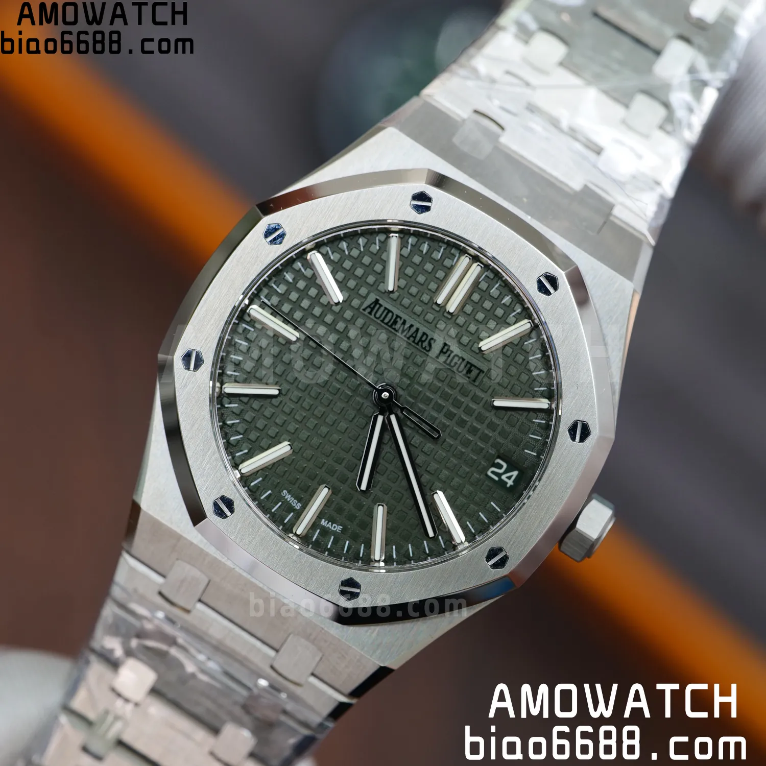Custom Made AP AP Royal Oak 15510 SS TOP Factory (SW Factory Green Dial、 DEEP Crystal) 78 99c39c931992371 AMO Watch