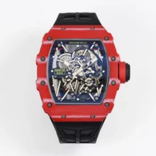 RICHARD MILLE RM035-02 Red NTPT ZF 1:1 Best Edition Skeleton Dial on Black Rubber Strap RMAL1 Super Clone V7