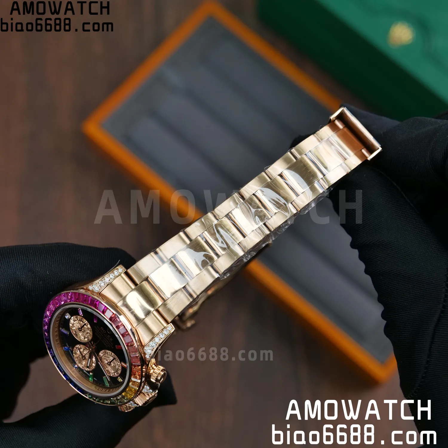 Rolex Daytona RG 116595 RX Factory 1:1 Best Edition Black Rainbow Dial on RG Bracelet DD4130 (Weighted)207g 64 9bd810c2236252c 阿默表行AmoWatch