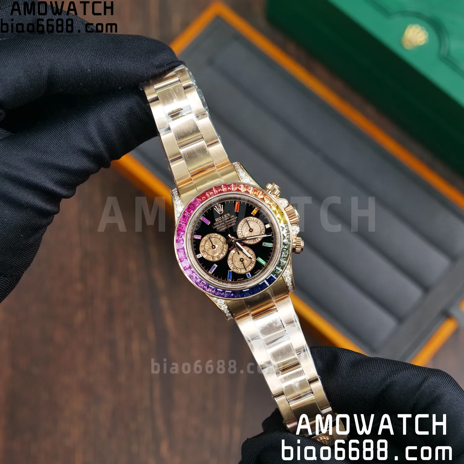 Rolex Daytona RG 116595 RX Factory 1:1 Best Edition Black Rainbow Dial on RG Bracelet DD4130 (Weighted)207g 61 9f61d2568b4a753 阿默表行AmoWatch
