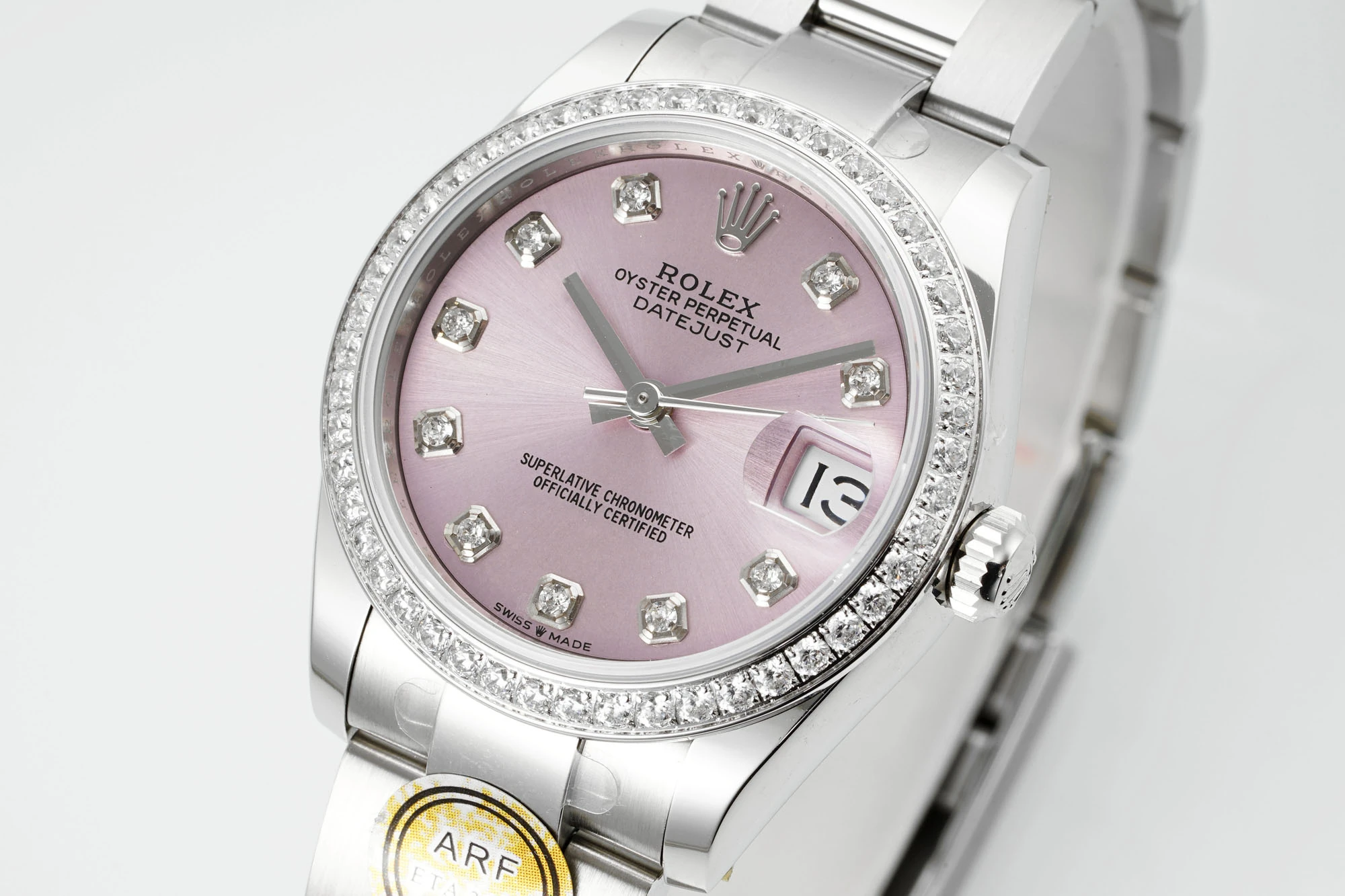 Rolex DateJust 31 278384 ARF 1:1 Best Edition 904L Steel Pink Diamond Dial Diamond bezel on SS Oyster Bracelet 23 a0213d5744a8e6d AMO Watch