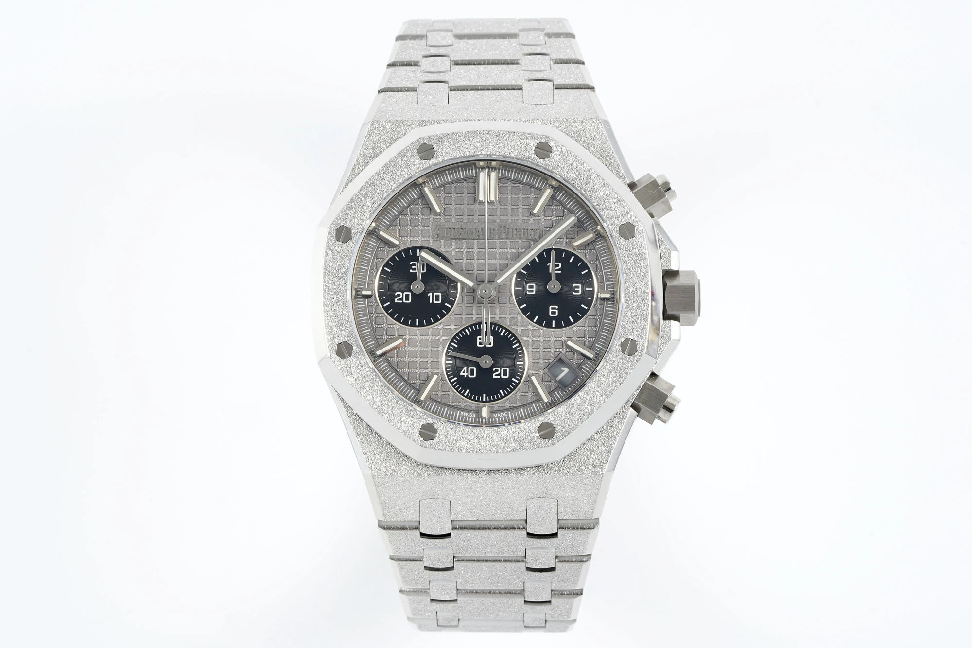 Royal Oak Chrono 26240 Frosted SS DDF 1:1 Best Edition Gray/Black Dial on SS Bracelet DD4401 Super Clone 19 a0cb44992a19c5a AMO Watch