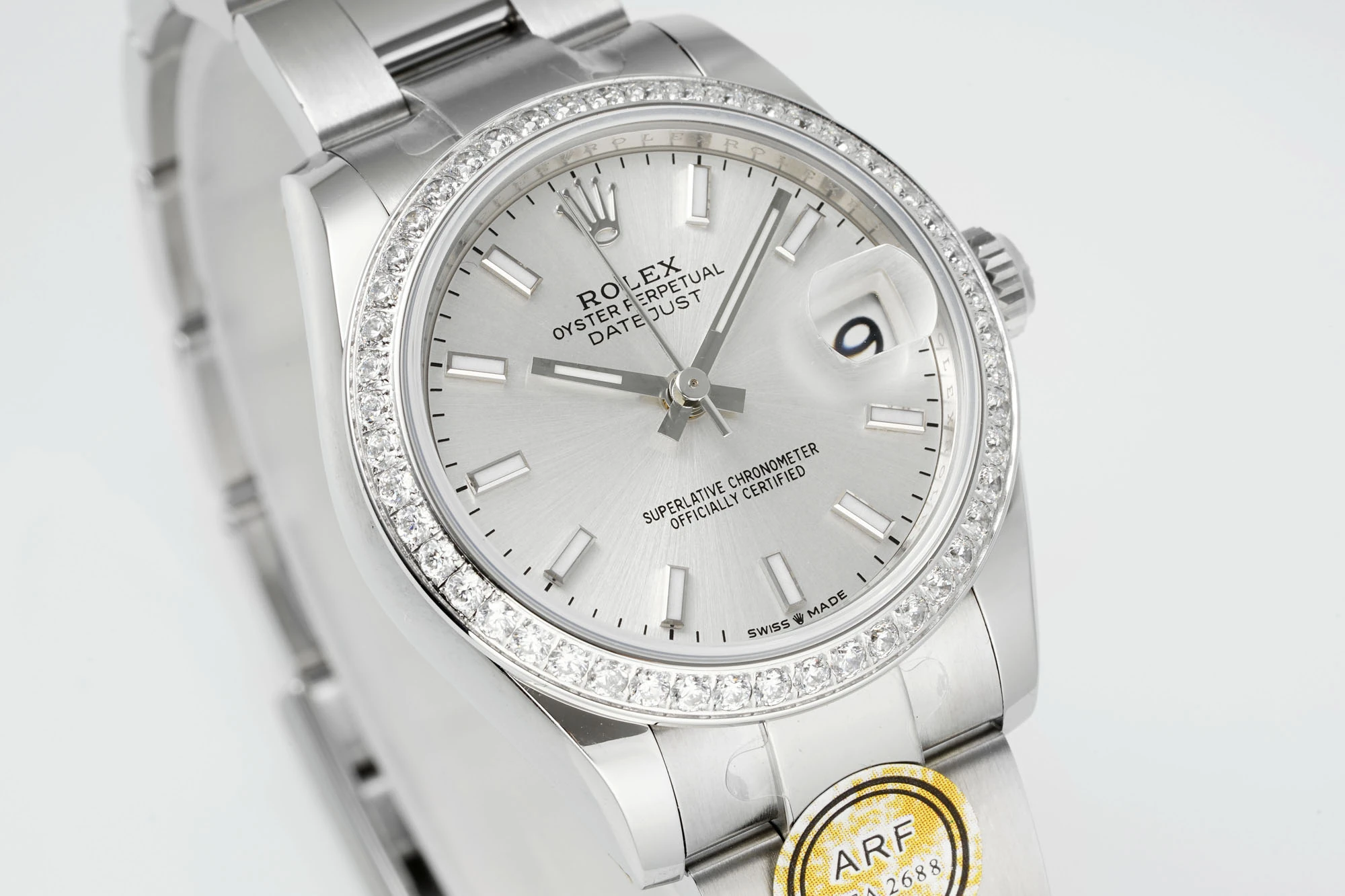 Rolex DateJust 31 278384 ARF 1:1 Best Edition 904L Steel Silver Dial Diamond bezel on SS Oyster Bracelet 22 a107c2ef89487da AMO Watch