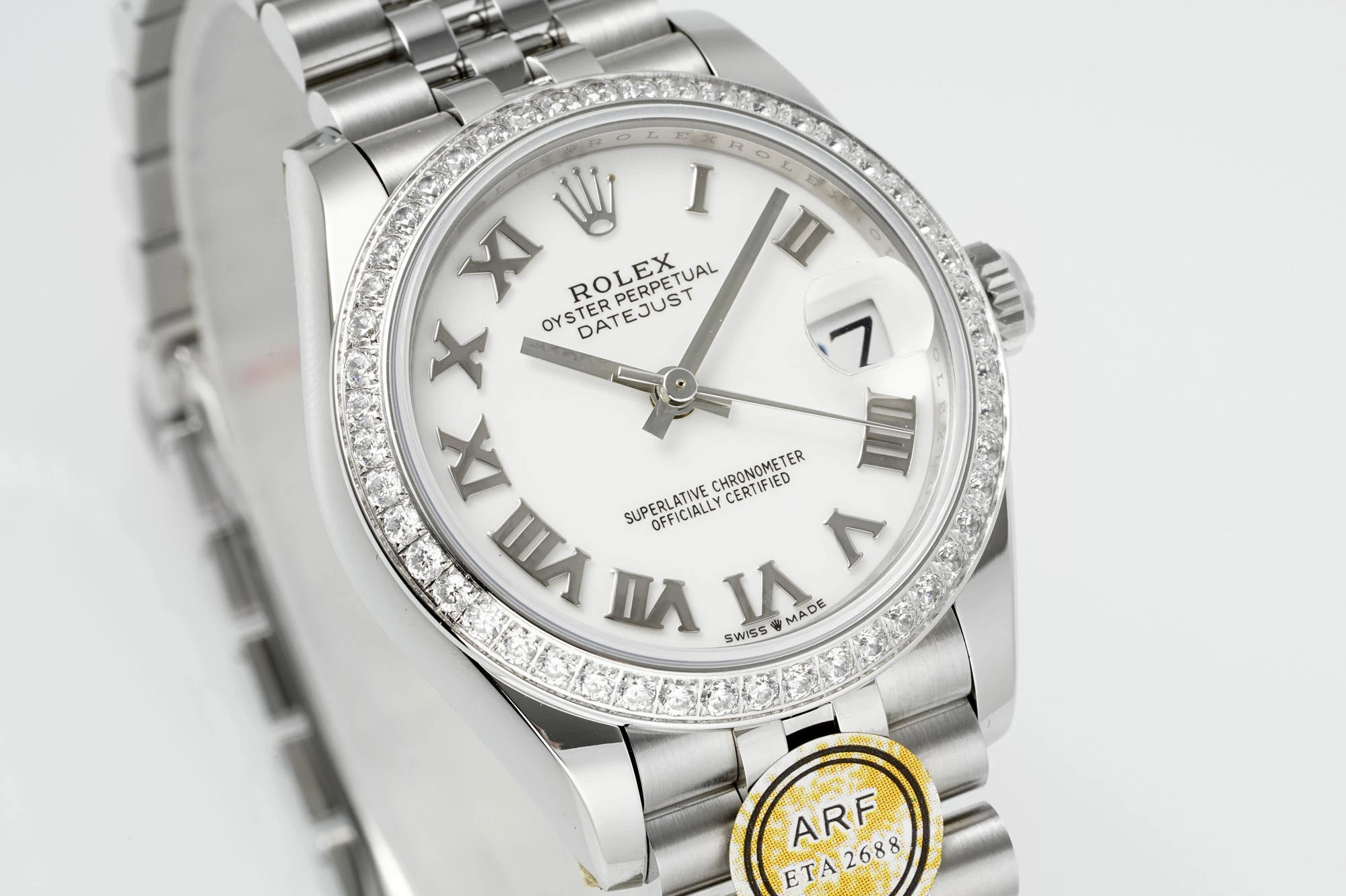 Rolex DateJust 31 278384 ARF 1:1 Best Edition 904L Steel White Roman Dial Diamond bezel on SS Jubilee Bracelet 20 a7460238418c913 AMO Watch