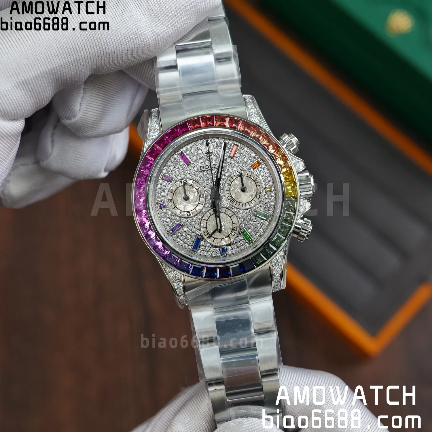 Rolex Daytona RX Factory 1:1 Best Edition Diamond Dial Dial on SS Bracelet DD4130 (Weighted)207g 69 a7cd60bfb7512c0 AMO Watch