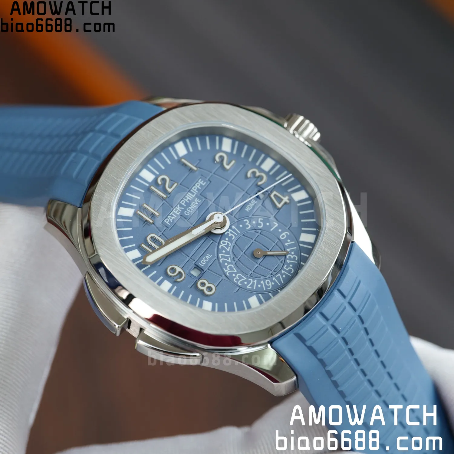 PP Aquanaut 5164G SS ZF 1:1 Best Edition Blue Dial on Blue Rubber Strap A324 73 a8b7153c8ee65e5 AMO Watch