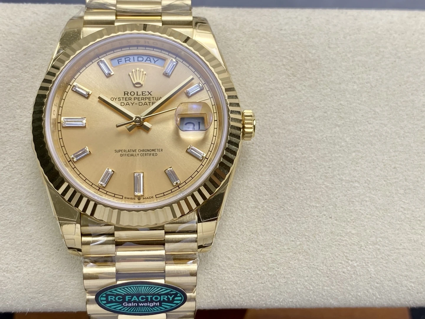 Rolex Day Date 40 YG 228238 RCF 1:1 Best Edition YG Dial on President Bracelet VR3255 (211g) 22 ab16fd692b14795 AMO Watch