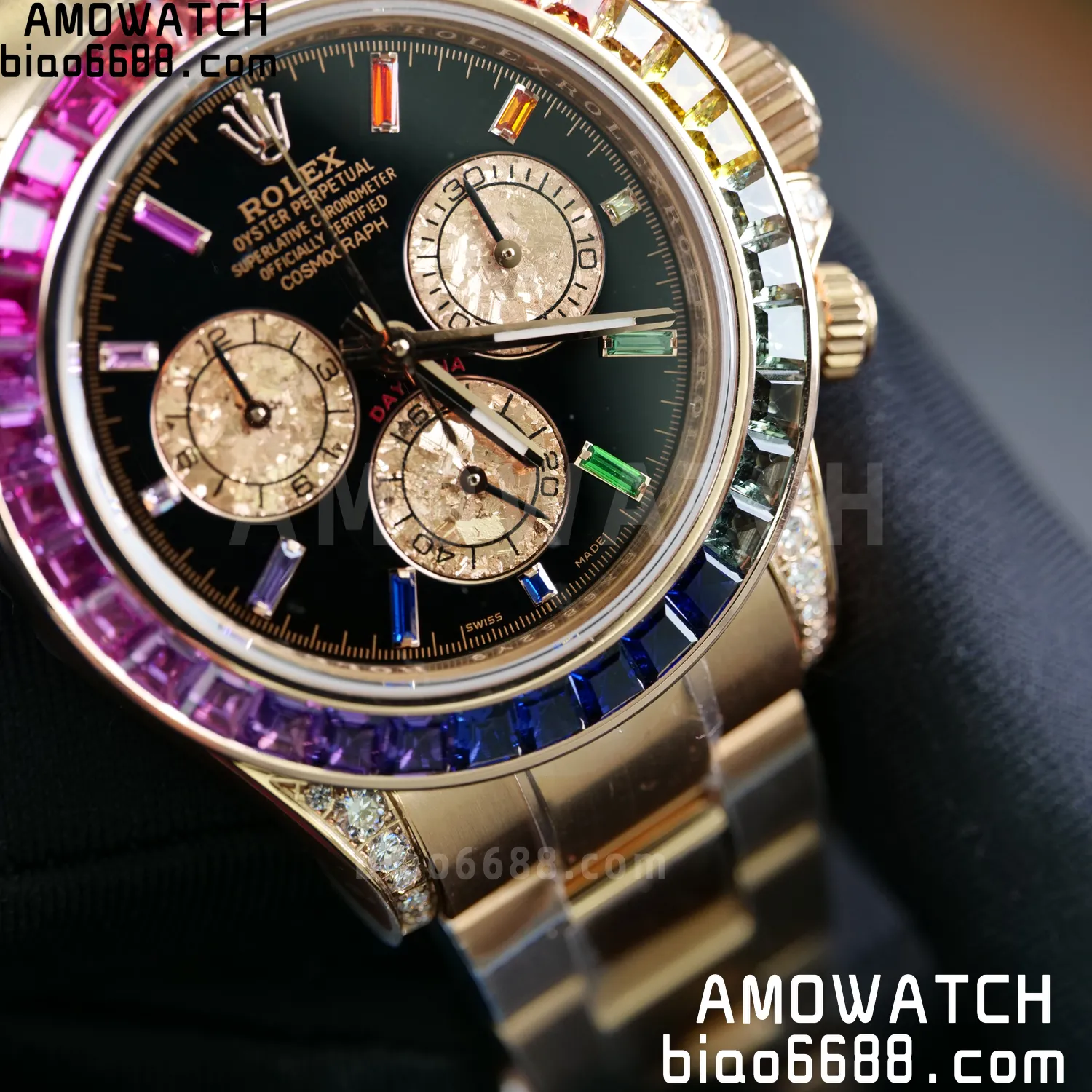 Rolex Daytona RG 116595 RX Factory 1:1 Best Edition Black Rainbow Dial on RG Bracelet DD4130 (Weighted)207g 77 abff69d05cc531d 阿默表行AmoWatch