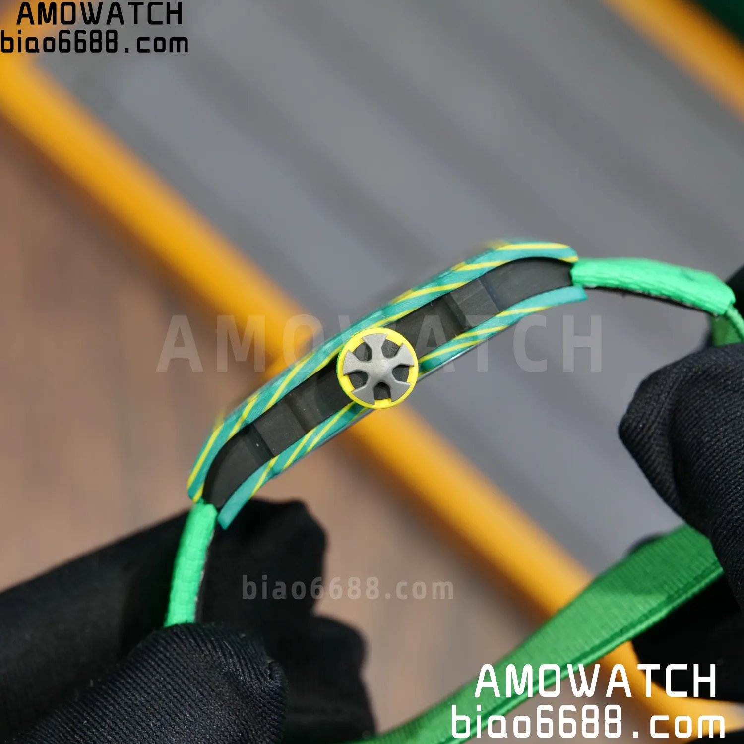 RICHARD MILLE RM67-02 Green NTPT AVF Best Edition Wayde van Niekerk on Green Nylon strap CRMA7 Clone 82 ac0db24f5398ee4 AMO Watch