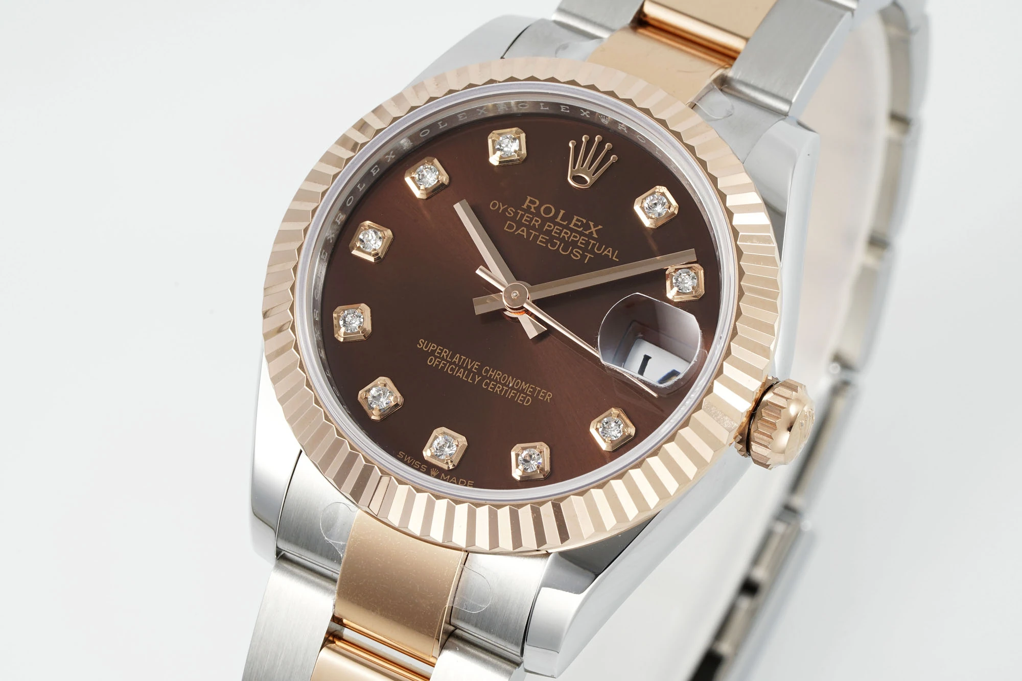 Rolex DateJust 31 278271 ARF 1:1 Best Edition 904L Steel Borwn Diamonds Dial on SS/RG Oyster Bracelet 21 aee4d65b13b251b AMO Watch
