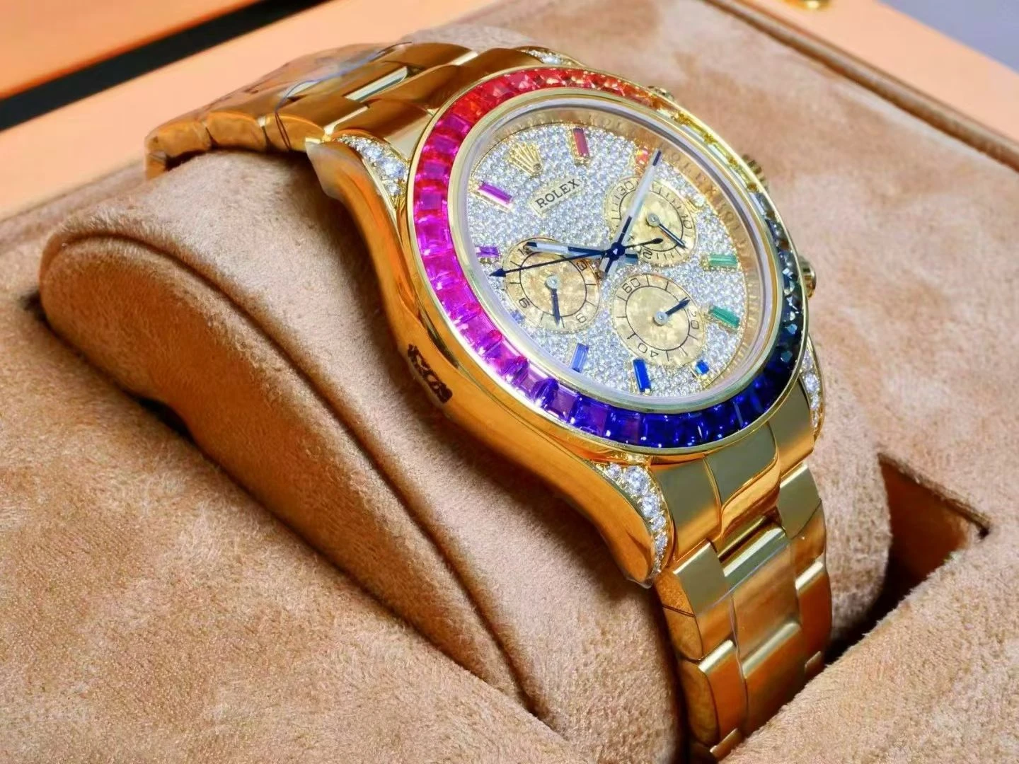 Rolex Daytona RG RX Factory 1:1 Best Edition Diamond Dial on RG Bracelet DD4130 (Weighted)207g 25 b11624825dbd35e AMO Watch