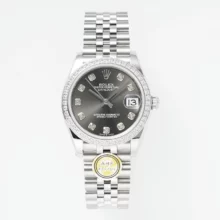 Rolex DateJust 31 278384 ARF 1:1 Best Edition 904L Steel Grey Diamond Dial Diamond bezel on SS Jubilee Bracelet