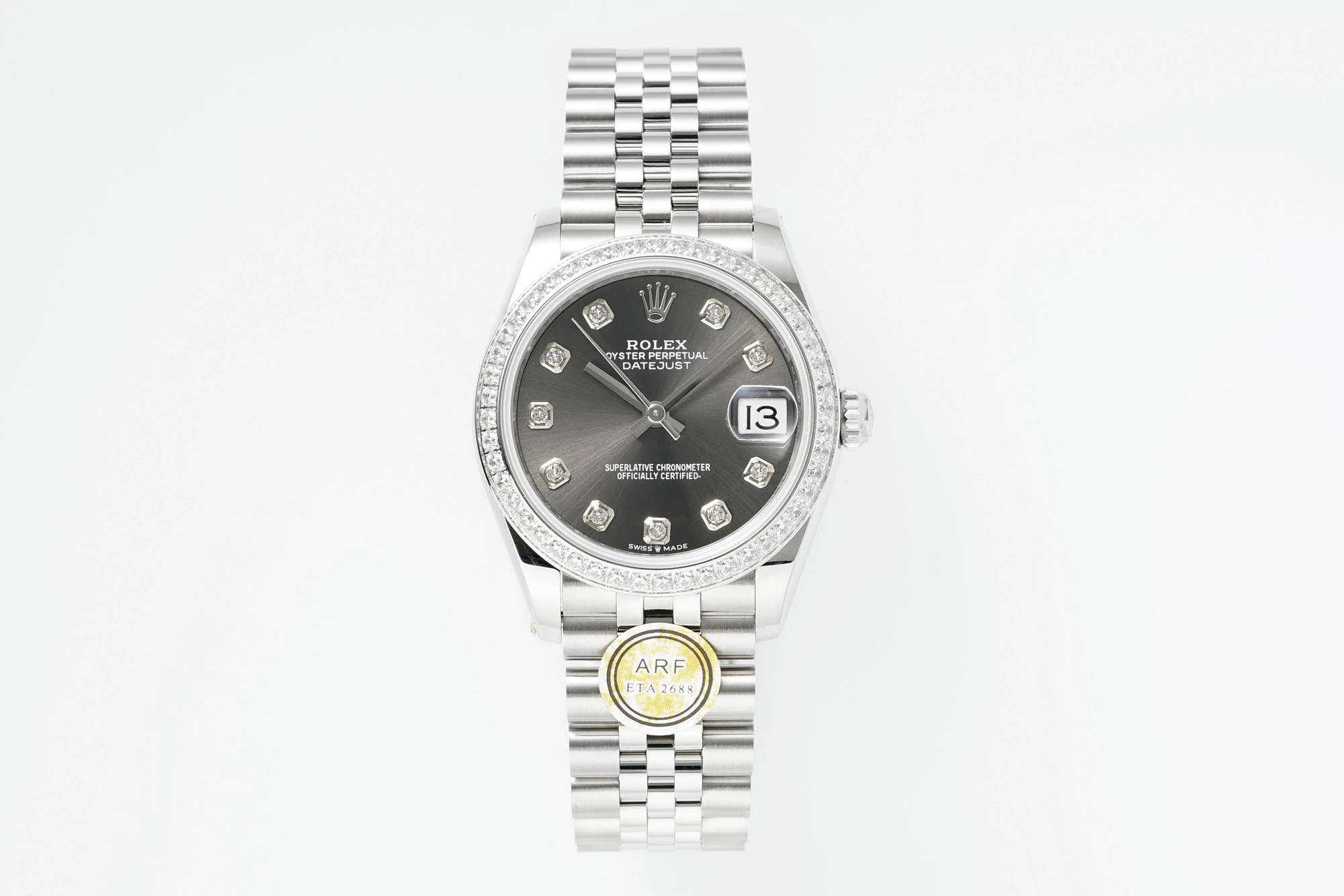 Rolex DateJust 31 278384 ARF 1:1 Best Edition 904L Steel Grey Diamond Dial Diamond bezel on SS Jubilee Bracelet 19 b24ed4d452662c6 AMO Watch