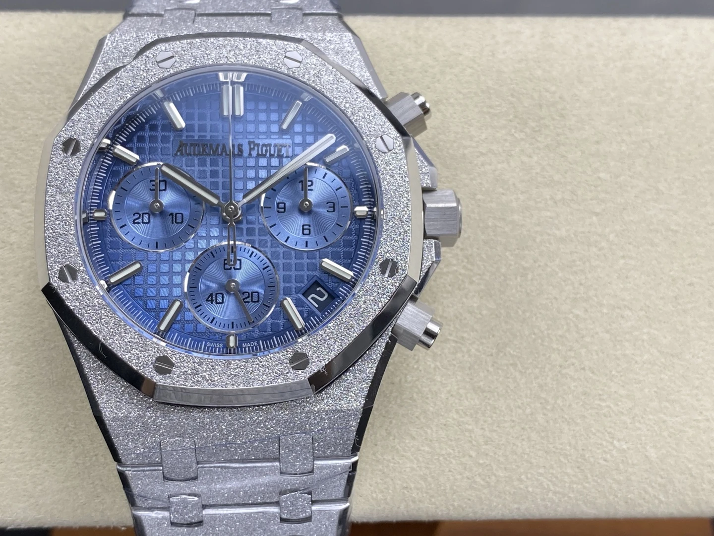 Royal Oak Chrono 26240 Frosted SS DDF 1:1 Best Edition Ice Blue Dial on SS Bracelet DD4401 Super Clone 28 b267be5b579a72a AMO Watch