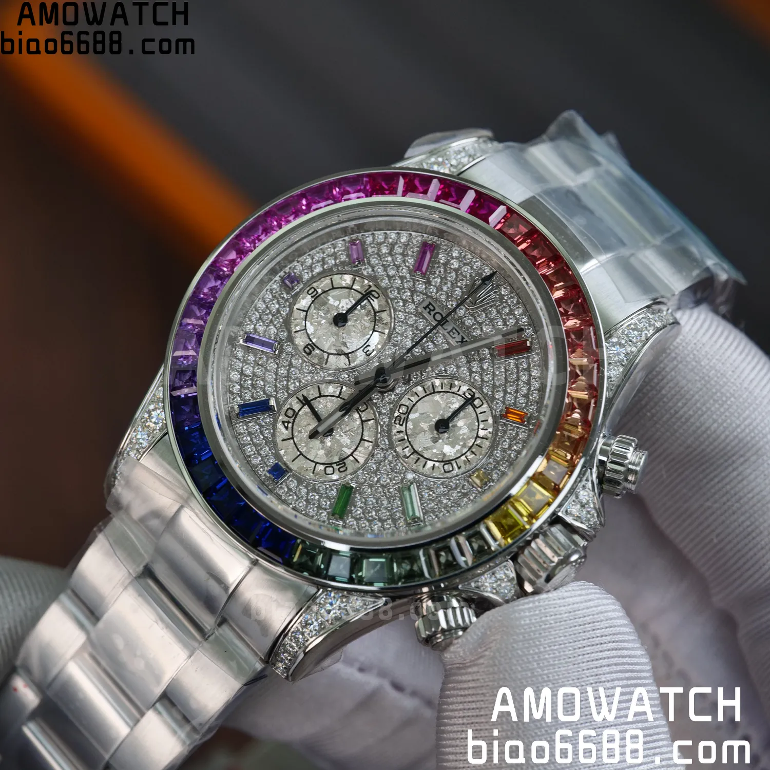 Rolex Daytona RX Factory 1:1 Best Edition Diamond Dial Dial on SS Bracelet DD4130 (Weighted)207g 80 b6078cbb200eb6d AMO Watch