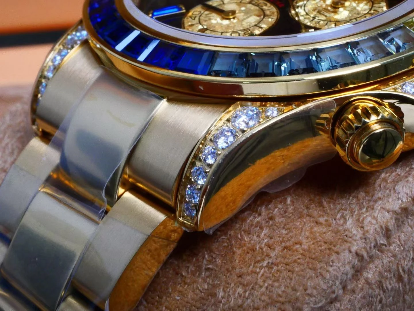 Rolex Daytona YG 116598 RX Factory 1:1 Best Edition Black Rainbow Dial on YG Bracelet DD4130 (Weighted)207g 24 b6bc7d05759ef28 AMO Watch