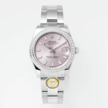 Rolex DateJust 31 278384 ARF 1:1 Best Edition 904L Steel Pink Dial Diamond bezel on SS Oyster Bracelet
