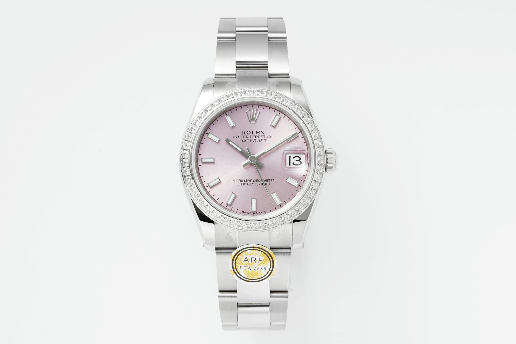 Rolex DateJust 31 278384 ARF 1:1 Best Edition 904L Steel Pink Dial Diamond bezel on SS Oyster Bracelet 19 b6c32ba993165d7 AMO Watch