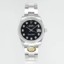 Rolex DateJust 31 278274 ARF 1:1 Best Edition 904L Steel Black Diamonds Dial on SS Oyster Bracelet