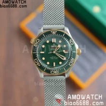 OMEGA Seamaster 300M Diver Titanium/Bronze VSF 1:1 Best Edition Green Dial on Titanium Mesh Bracelet SA8806 Super Clone V6