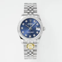 Rolex DateJust 31 278384 ARF 1:1 Best Edition 904L Steel Blue Diamond Dial Diamond bezel on SS Jubilee Bracelet