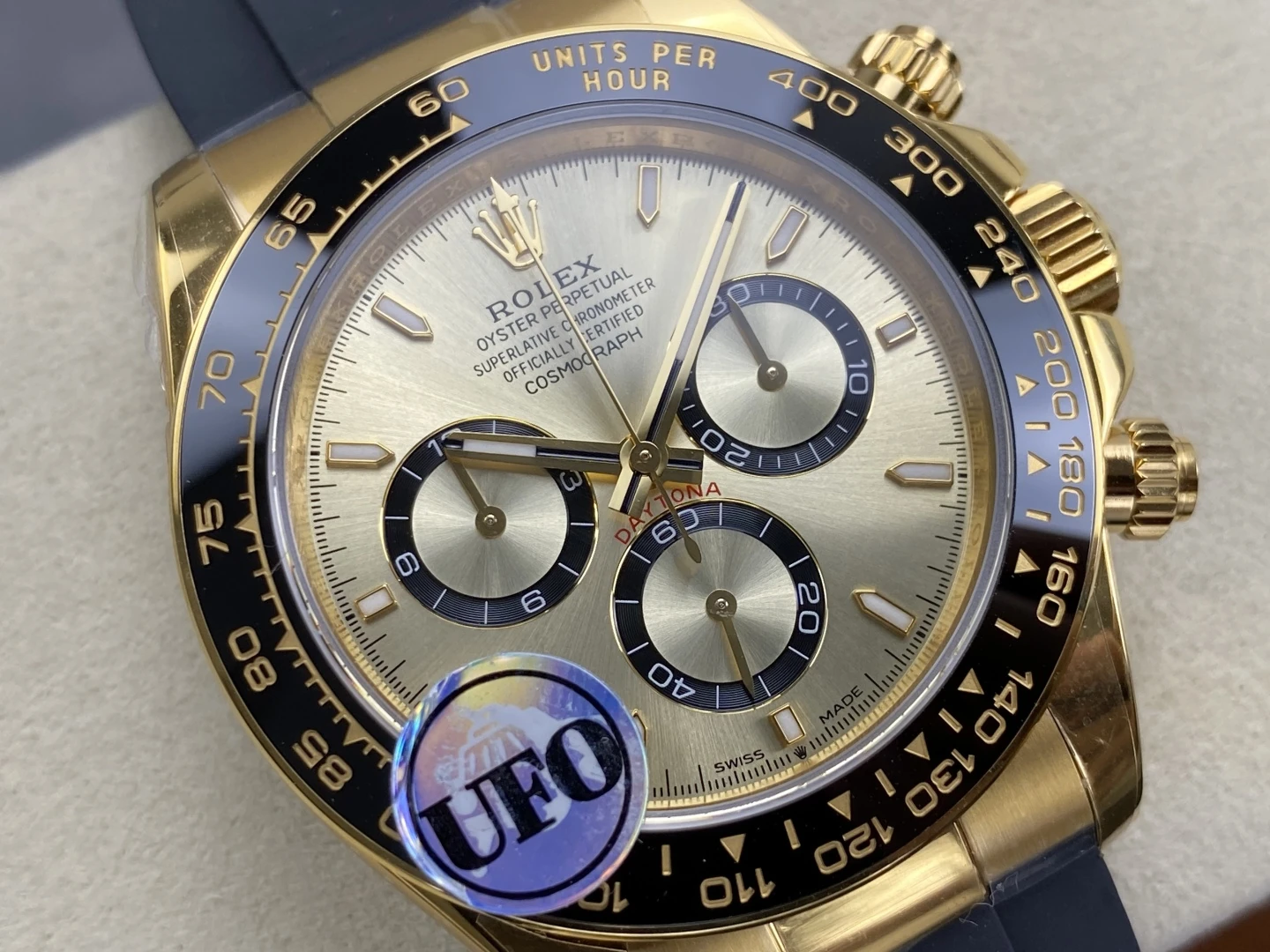Rolex Daytona 126518 YG UFO 1:1 Best Edition YG/Black Stick Dial on Oysterflex Strap UF4131 (Free Sprung) 28 be4ebce5144aa01 AMO Watch