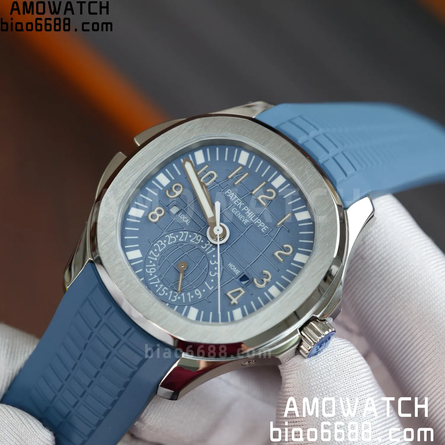 PP Aquanaut 5164G SS ZF 1:1 Best Edition Blue Dial on Blue Rubber Strap A324 74 c056cbd946c41f2 AMO Watch