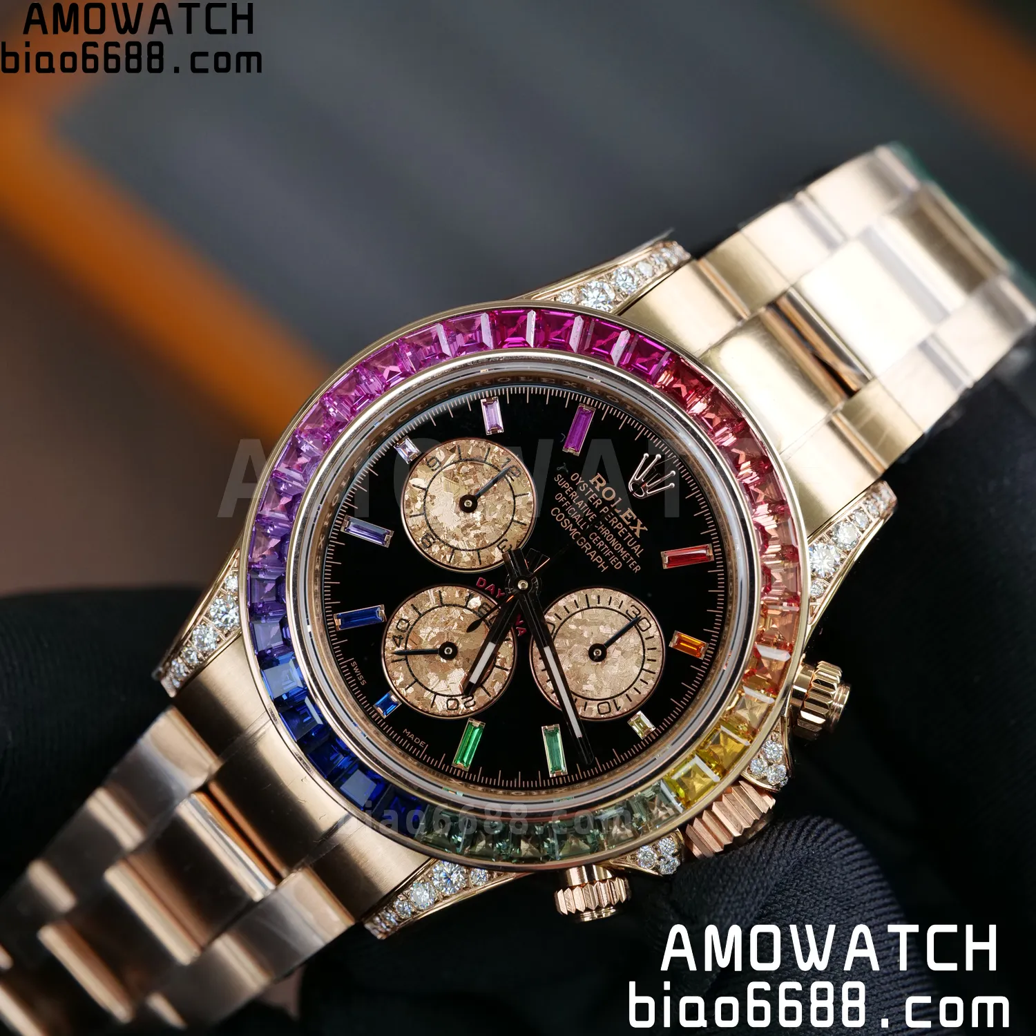 Rolex Daytona RG 116595 RX Factory 1:1 Best Edition Black Rainbow Dial on RG Bracelet DD4130 (Weighted)207g 73 c0b2d0119a9dab3 阿默表行AmoWatch