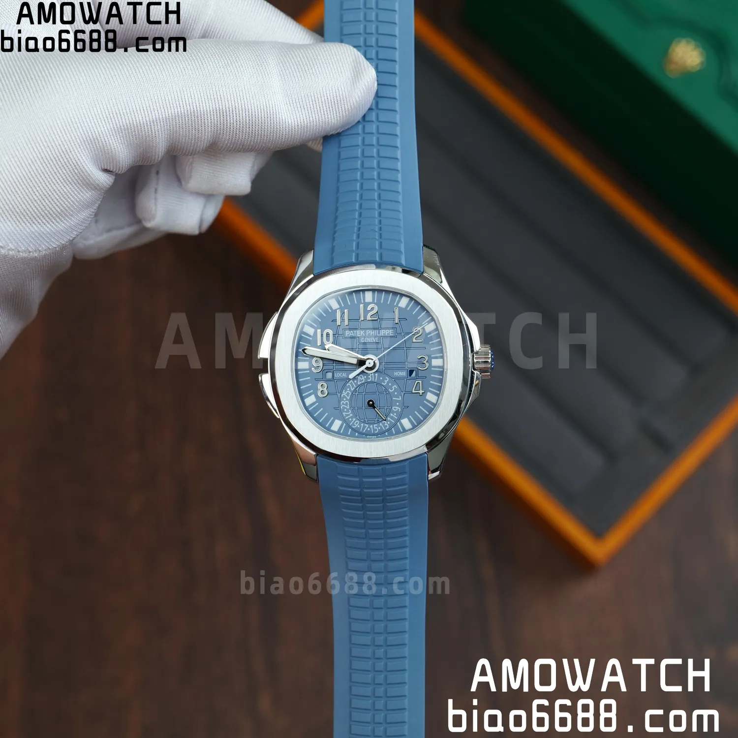 PP Aquanaut 5164G SS ZF 1:1 Best Edition Blue Dial on Blue Rubber Strap A324 61 c2f541b238828b8 AMO Watch