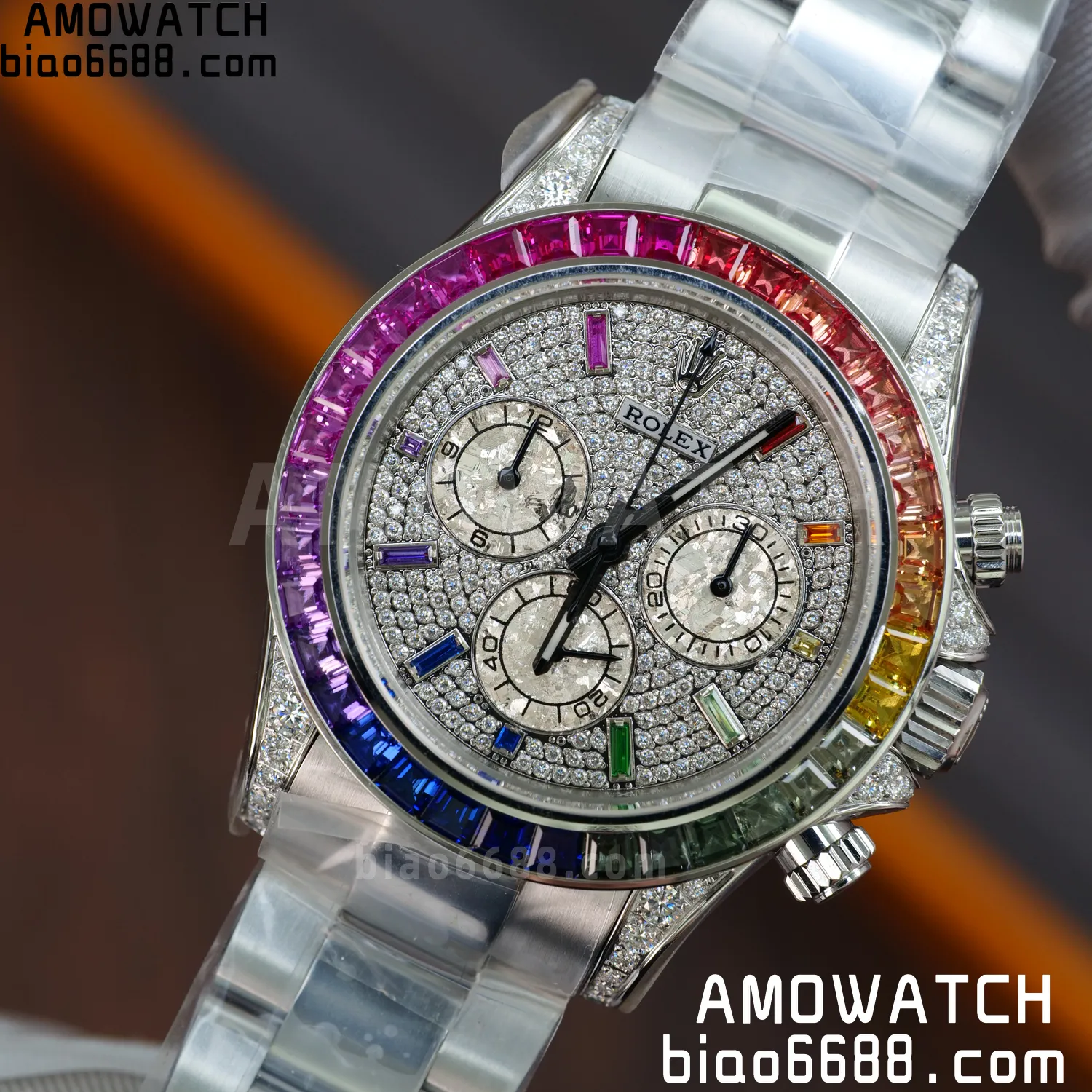 Rolex Daytona RX Factory 1:1 Best Edition Diamond Dial Dial on SS Bracelet DD4130 (Weighted)207g 84 c44c0bec25ed573 AMO Watch